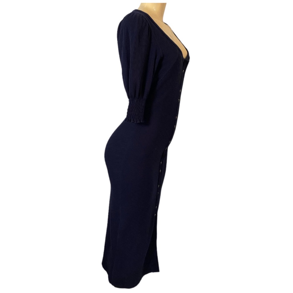 Betsey Johnson Women Navy Blue Oil Slick Bodycon Midi Dress size Small - Picture 5 of 9